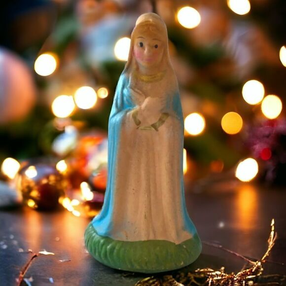 Vintage Ceramic Mary Nativity Replacement Figure Figurine Christmas Pottery - Picture 14 of 16